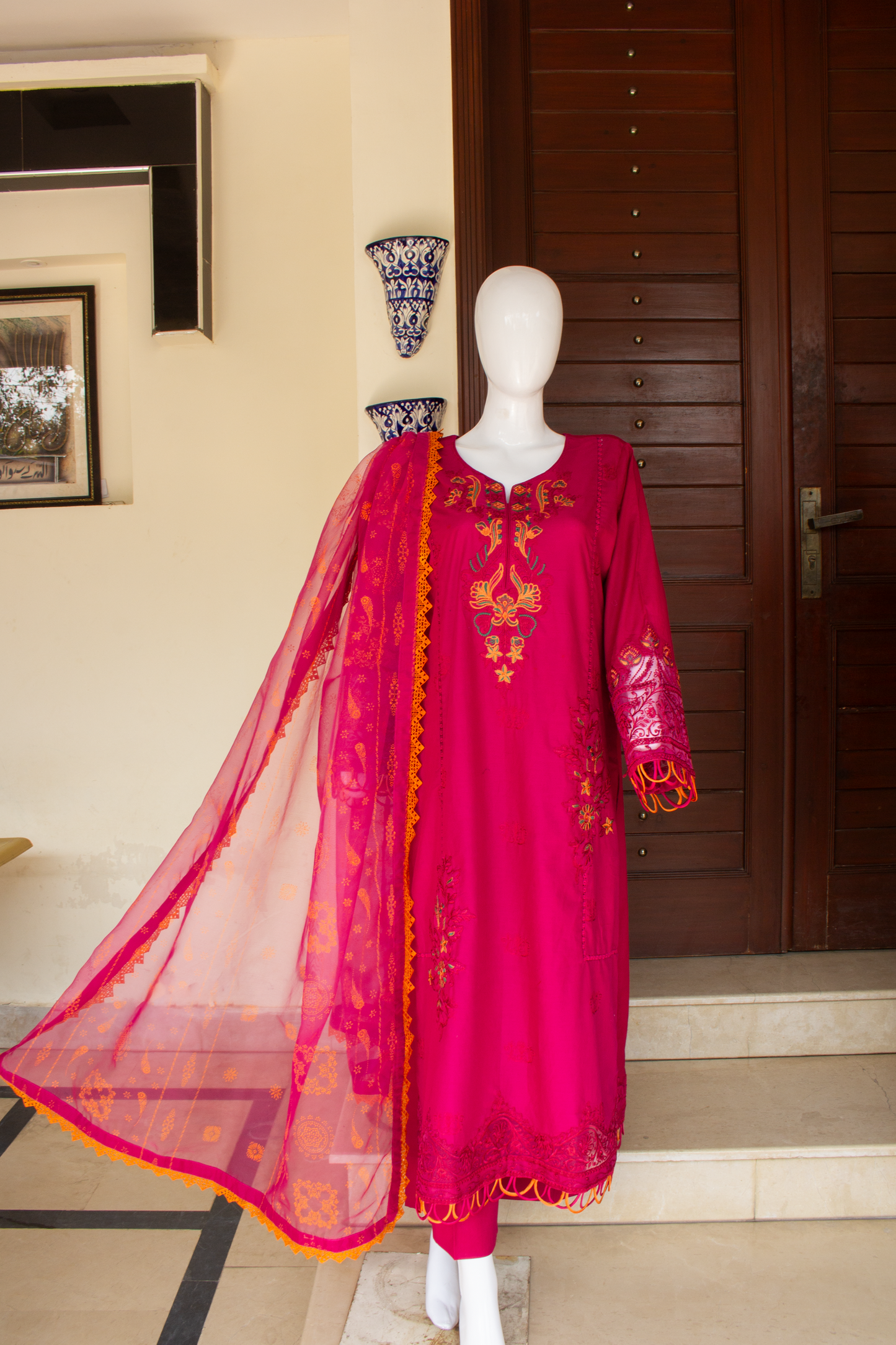 Schiffly Embroidered Luxury - 3 Pcs Unstitched (24SS08)