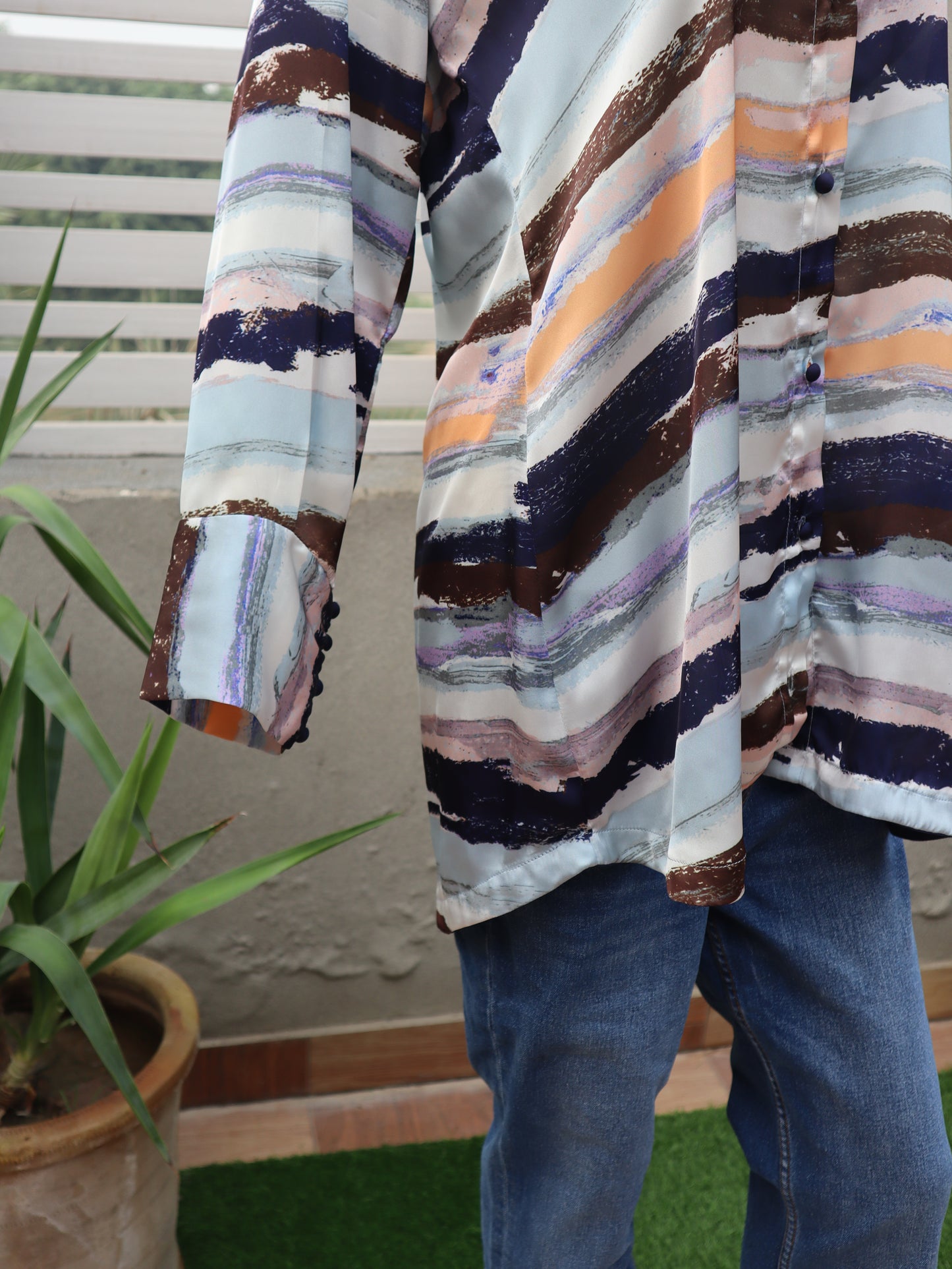 1 Piece Stitched Silk Shirt (24SW48)