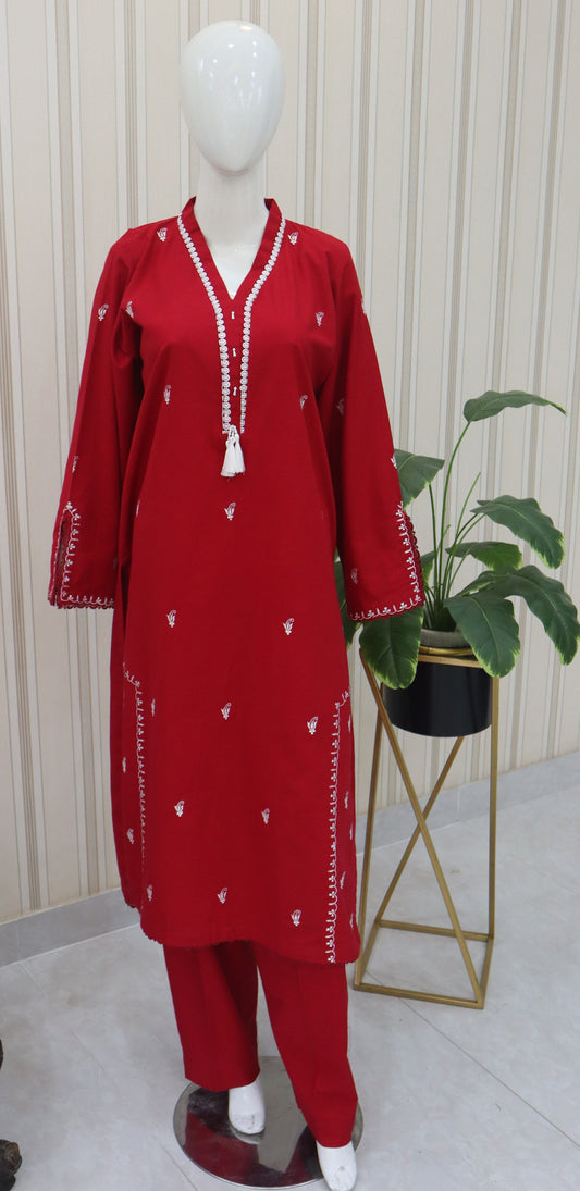 2 Pc Khaddar Embroidered Unstitched (24SW53)