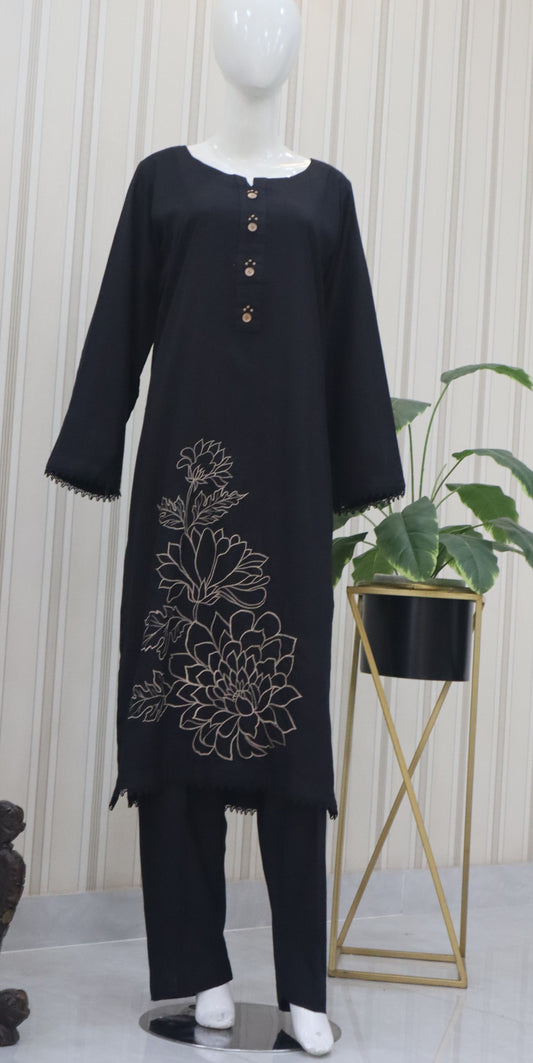 2 Pc Dhanak Embroidered Unstitched (24SW54)