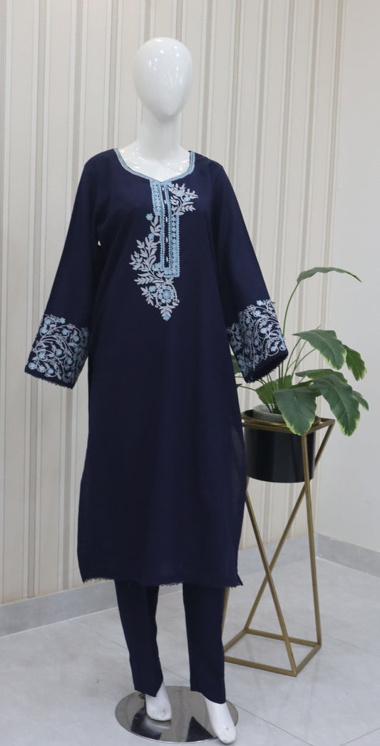 2 Pc Khaddar Embroidered Unstitched (24SW56)