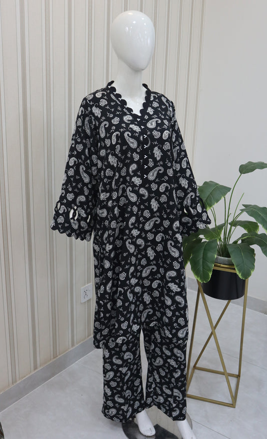 2 Pcs Stitched Stone Linen (24SW49)