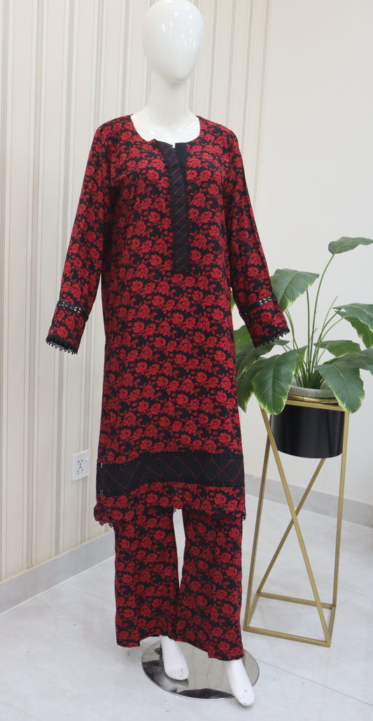 2 Pcs Stitched Stone Linen (24SW50)